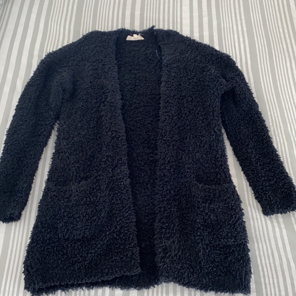 Pink Republic black fuzzy sweater